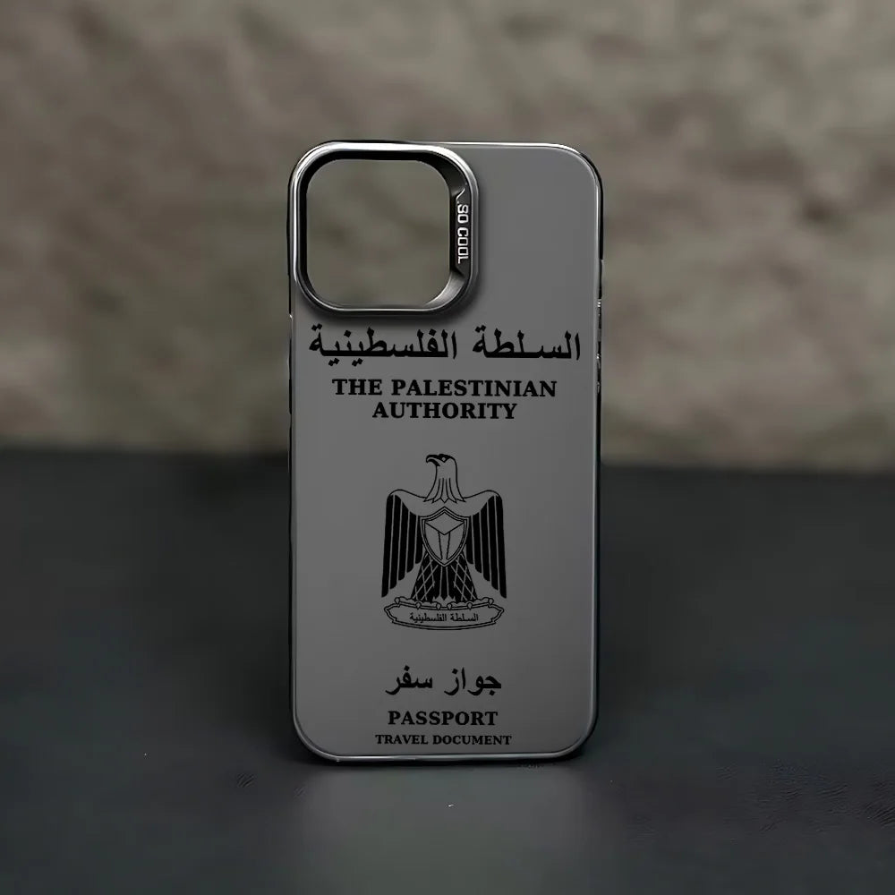 Case For iPhone Palestine Passport Flag Map Anti-Fall Matte Back