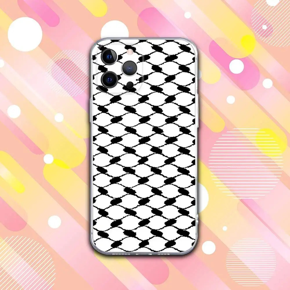 Keffiyeh P-Palestine-S Phone Case For iPhone 17,16,15,14,13,12,11 Pro,Max,Plus,X,XS,XR,SE4,E Mini Transparent Soft Cover