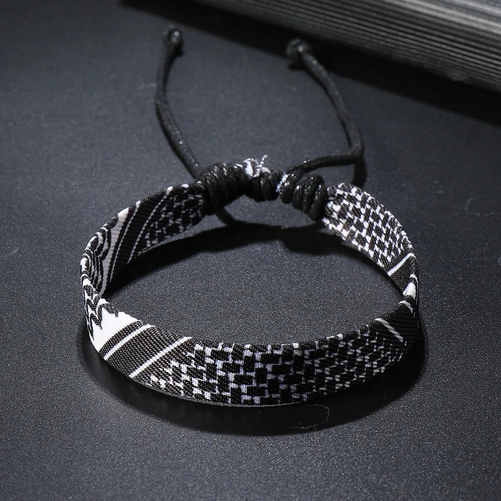 Palestine Keffiyeh Pattern Weave Bracelets