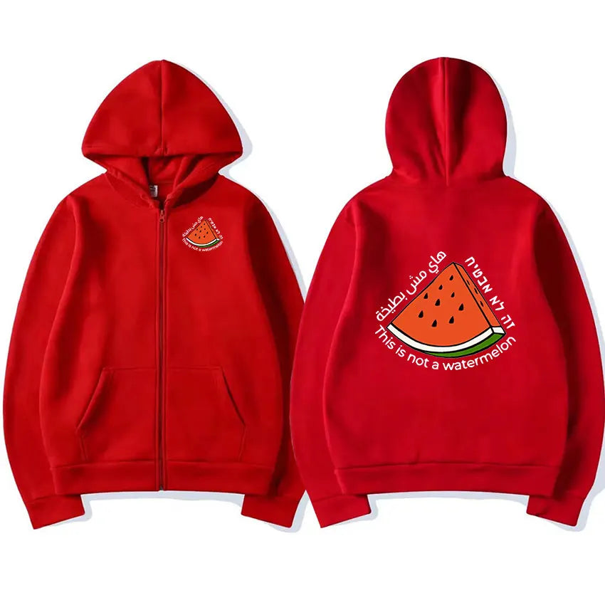 2024 This Is Not A Watermelon Trendy Pullover Zipper Hoodie