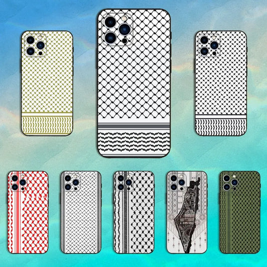 P-Palestines Hattah Keffiyeh Phone Case For iPhone 16,15,14,13,12,11 Plus,Pro Max,XS,X,XR,SE,Mini,8,7,Soft Silicone Black Cover
