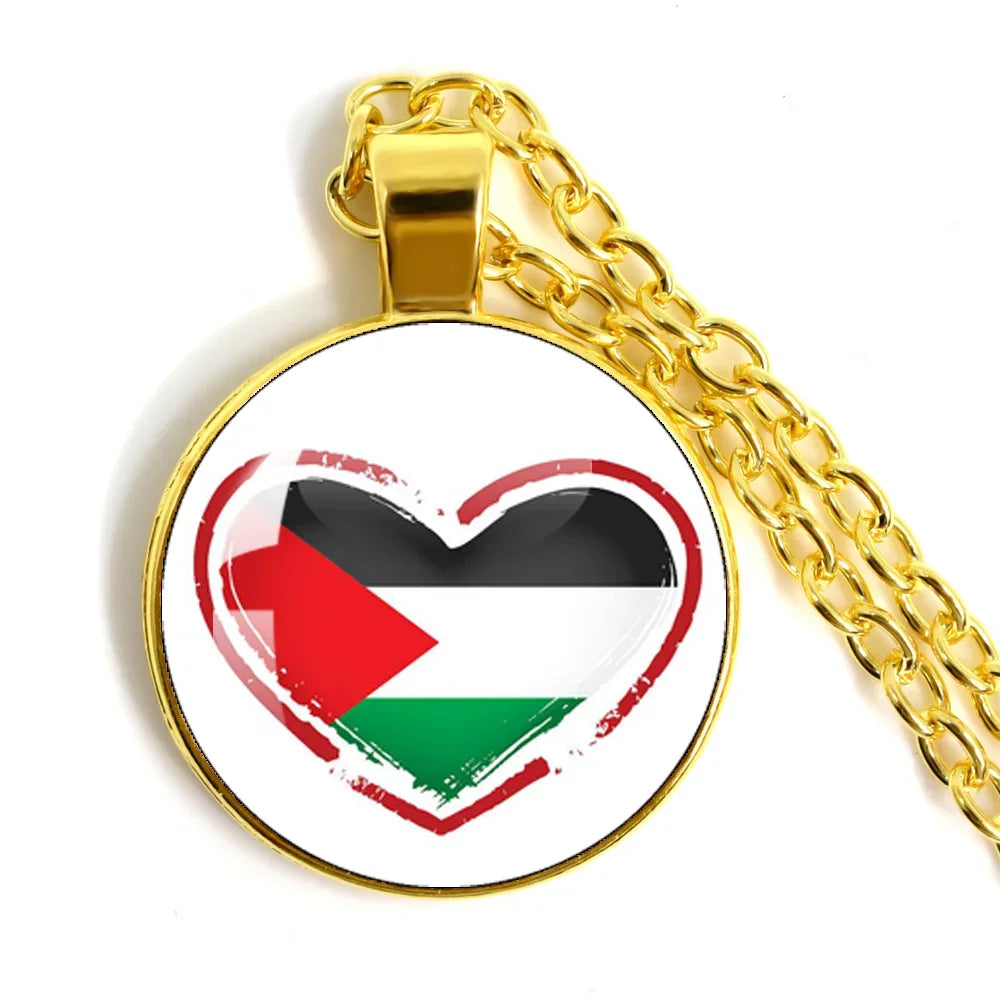 Patterns Palestine Nation Flag Necklace