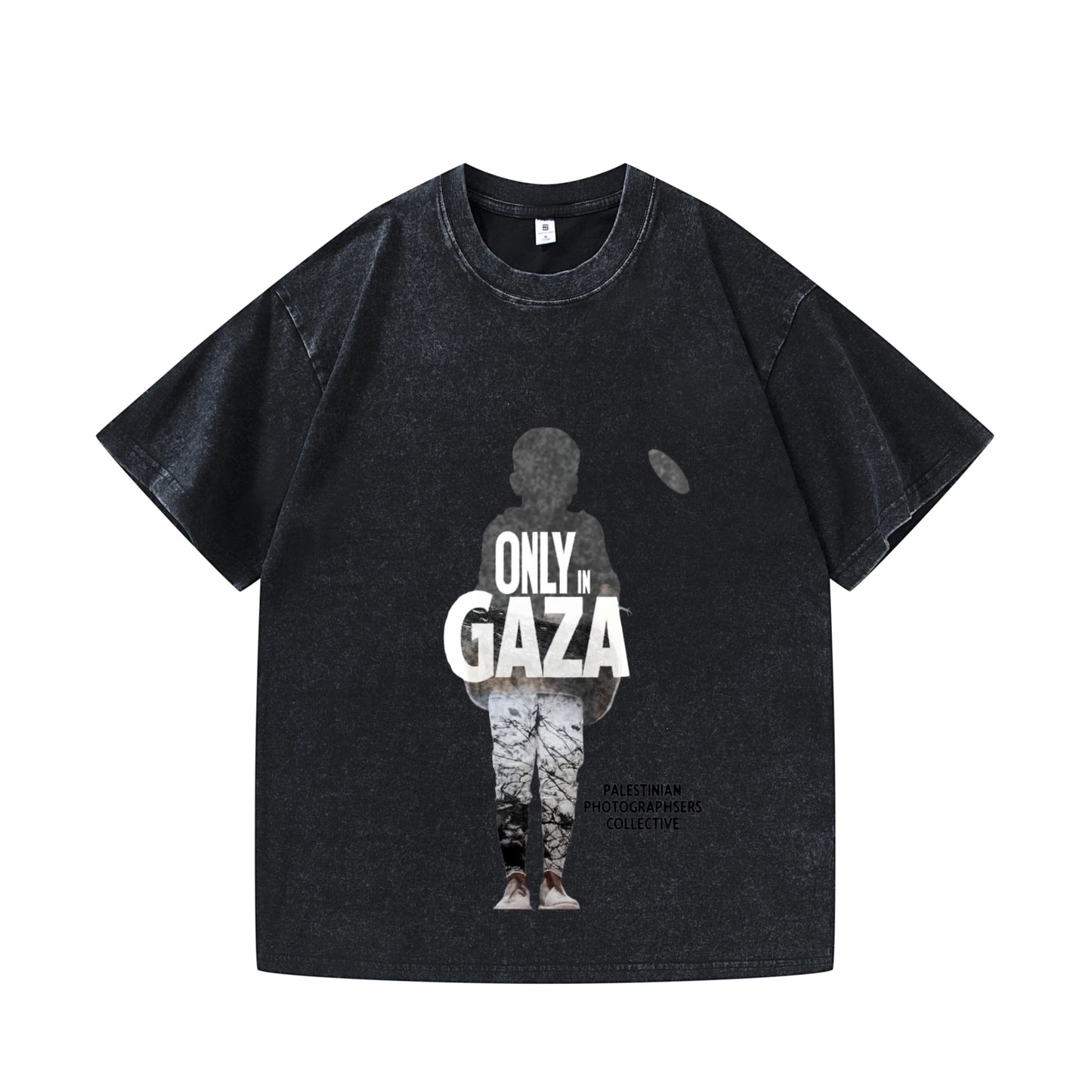 Men's T-Shirt Denim Blue Only Gaza Graphic Print Casual Daily Wear