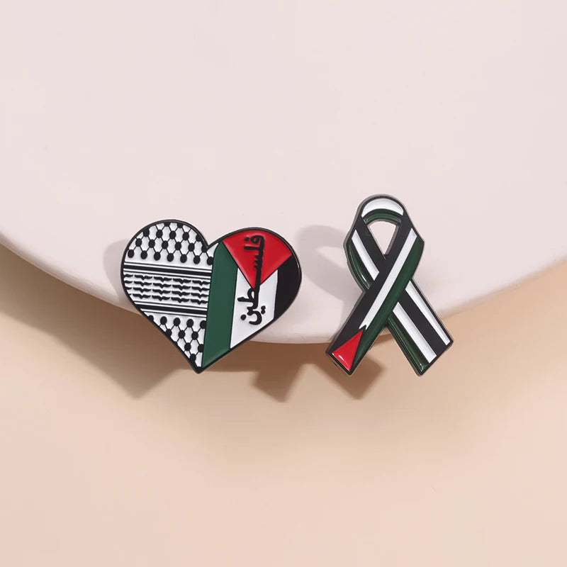 Symbolize The National Palestine Flag Brooches