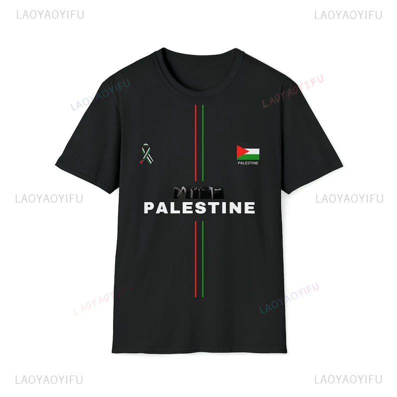 High-quality Palestine Flag  Printed T-shirt