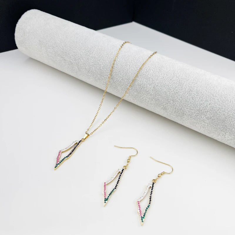 Palestine map frame necklace