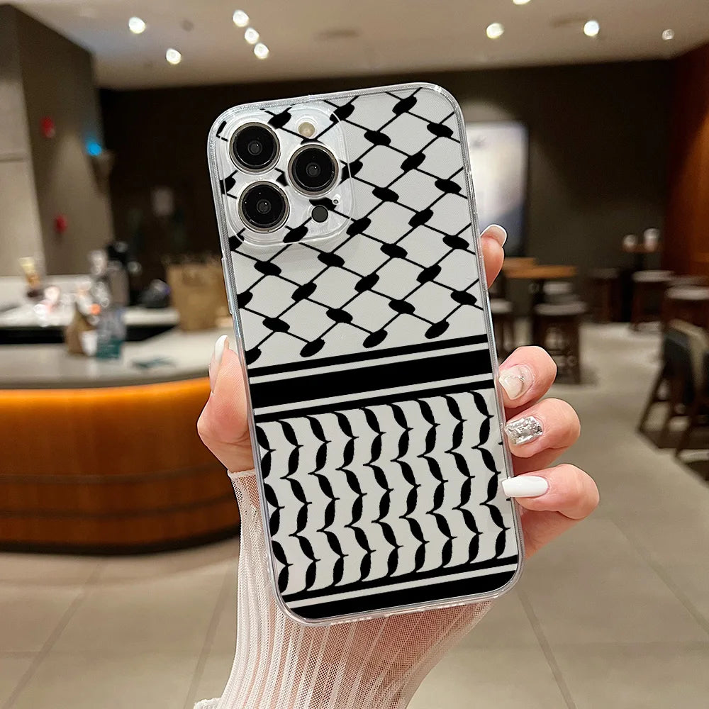 Hattah Keffiyeh Phone Case For iPhone 16 15 14 13 12 11 Mini Pro Max X XR XSMax 7 8 Plus SE20 Transparent Cover