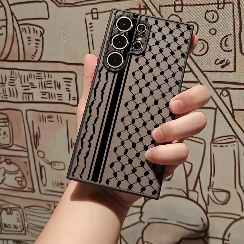 Palestine Flag Map Phone Case For Samsung S25 Ultra S23 S24 Fe S21 S22 Plus S23 Fe S24 Ultra S21 Fe Matte Cover