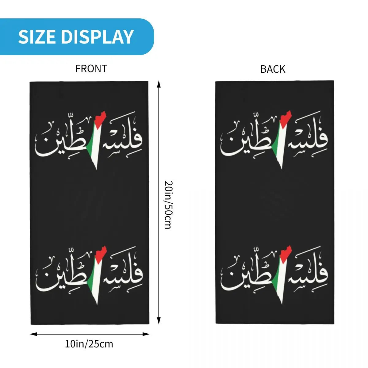 Palestine Arabic Calligraphy Name With Palestinian Flag Map Bandana Neck Gaiter
