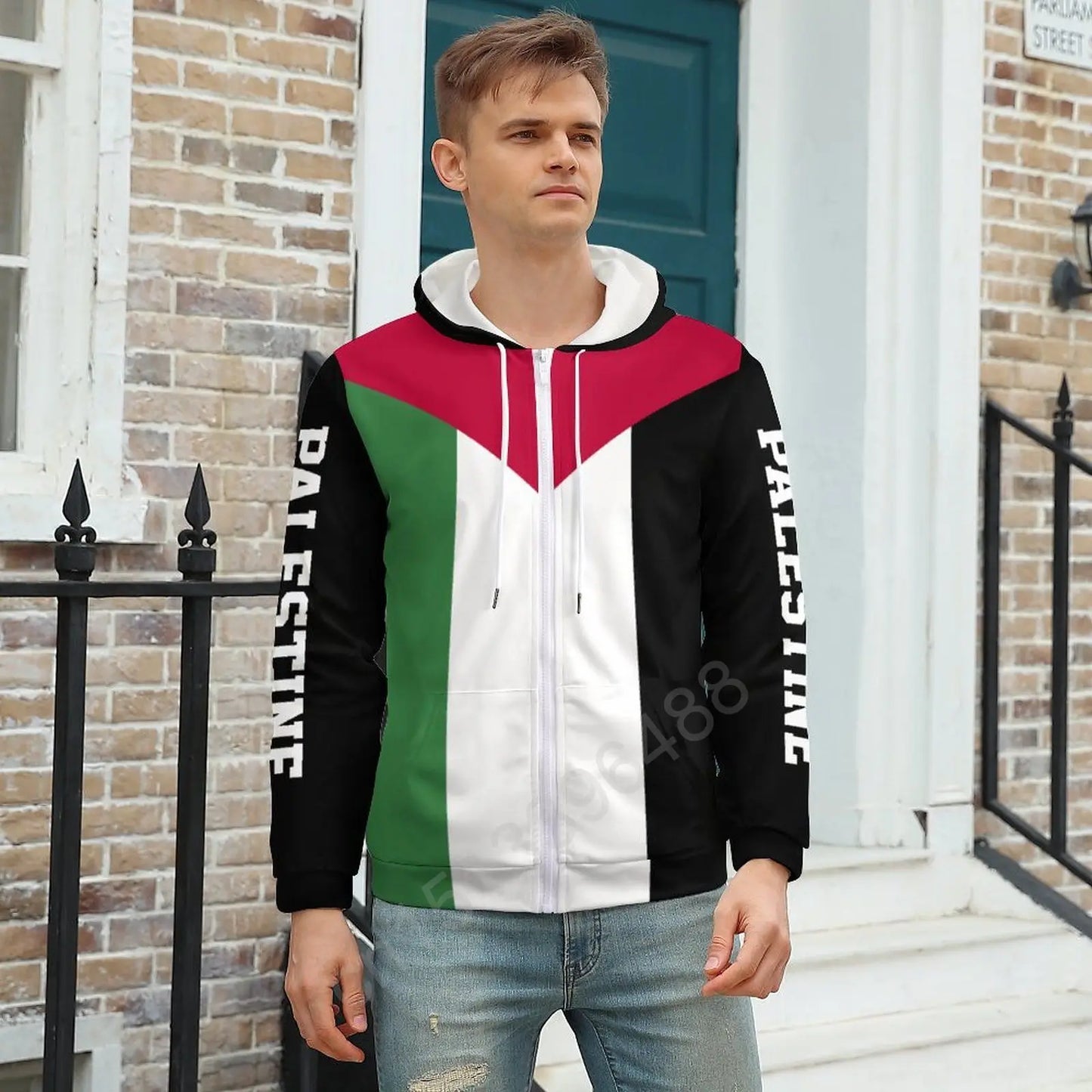 Palestine Flag 3D Printed  Zipper Hoodies Unisex