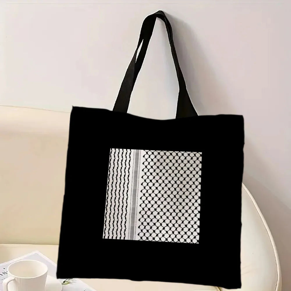 Heart Peace Floral Shoulder Bags Arabic Calligraphy Arab Keffiyeh