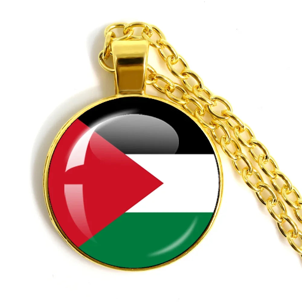 Patterns Palestine Nation Flag Necklace