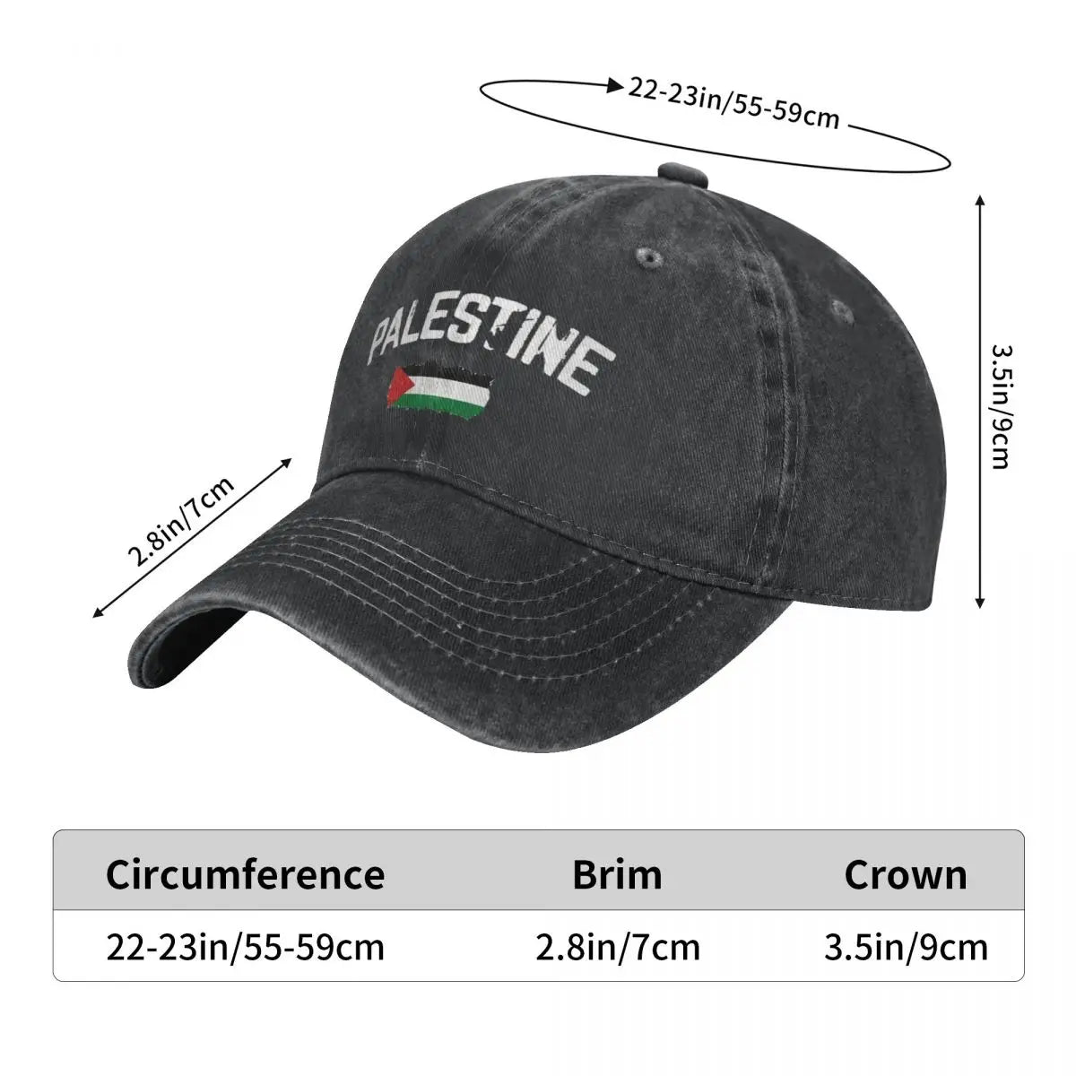 Palestine Flag Baseball Cap Classic Cotton Headwear