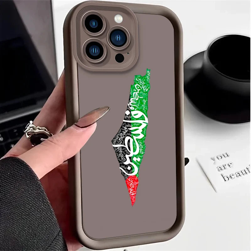 Palestine Flag Phone Case for iPhone Liquid Silicone Shockproof Cover
