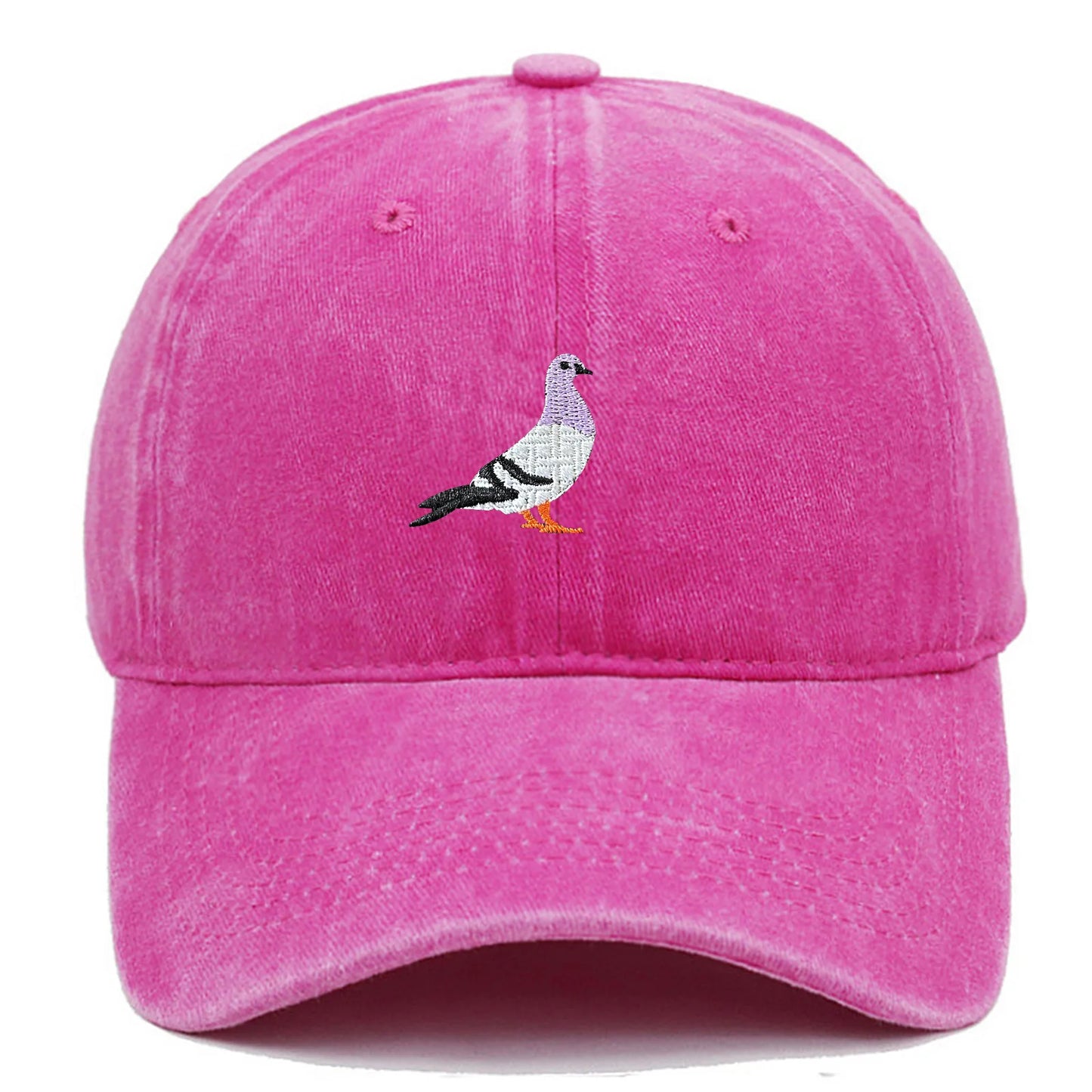 Baseball cap suitable for all seasons, pigeon embroidery pattern, men's and women's daily casual fashion, outdoor sun protection