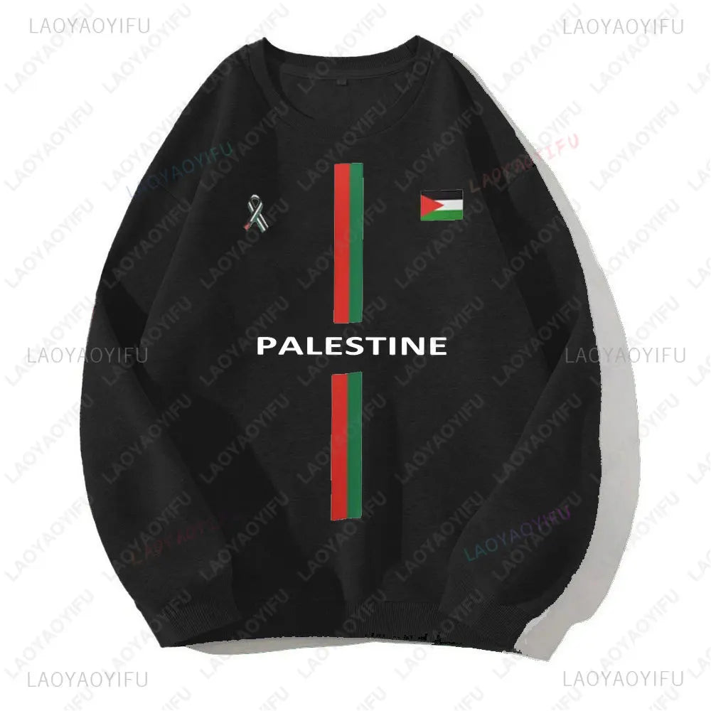 Palestine Sweatshirt Hoodie Tops Unisex  Vintage Casual Pullover
