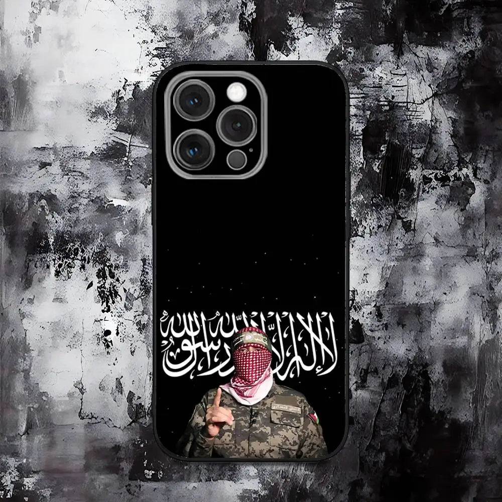 A-Abu O-Obaida Phone Case For iPhone 16,15,14,13,12,11,Pro,Max,Plus,X,XS,SE,E,Mini,Soft Silicone Black Case