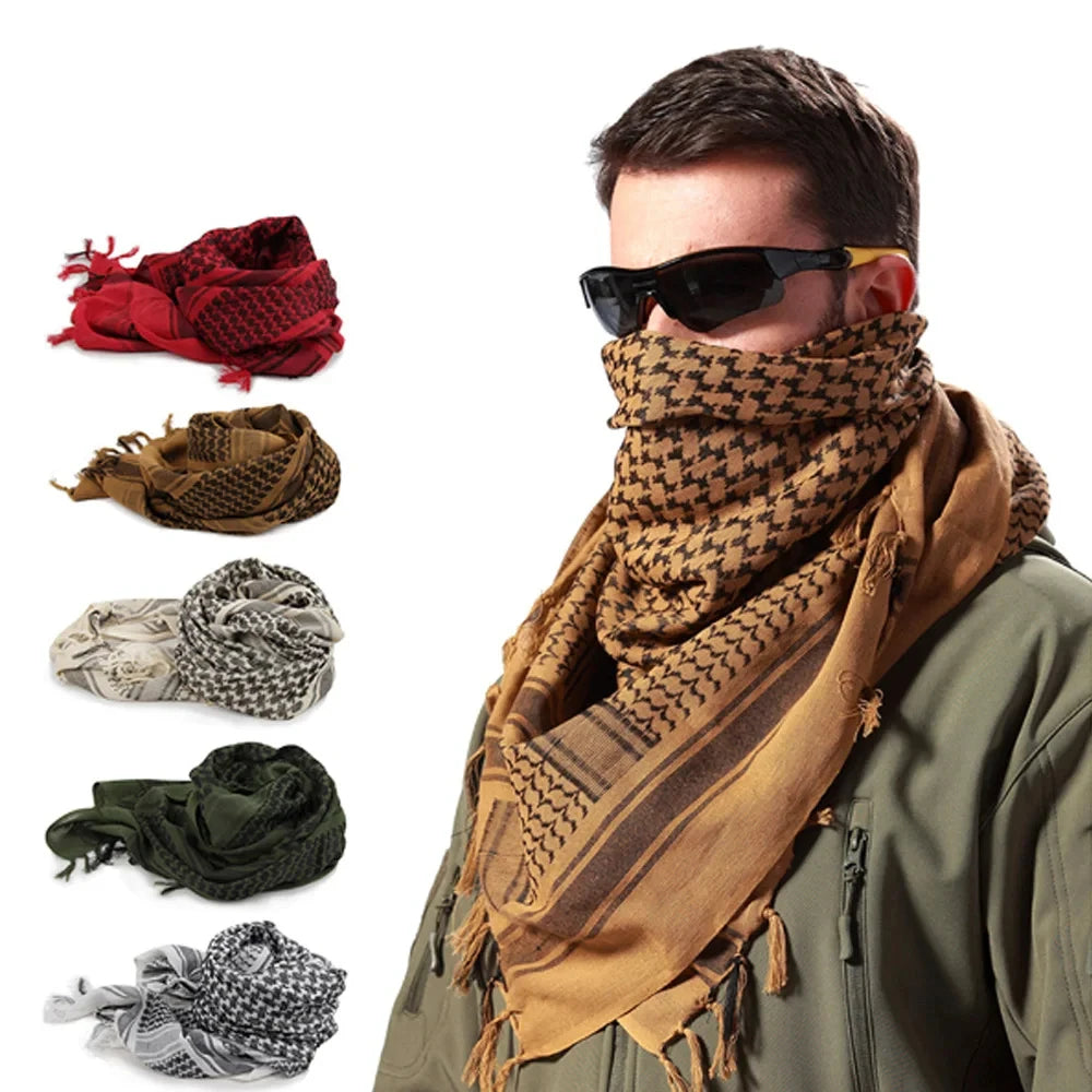 Lightweight kuffiya Scarf  Desert Headscarf Soft Tactical Hiking Scarves Unisex Turban Military Shawl