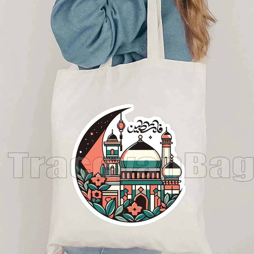 Keffiyeh Olive Tree Al Aqsa Dome of The Rock Canvas Shoulder Bag