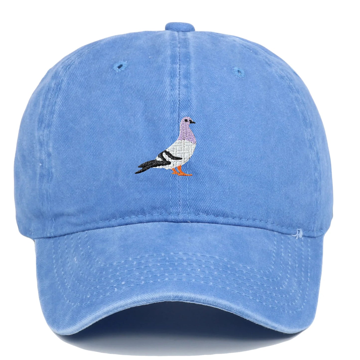Baseball cap suitable for all seasons, pigeon embroidery pattern, men's and women's daily casual fashion, outdoor sun protection