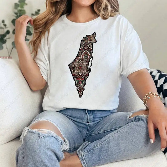Palestinian Print Cotton T Shirt