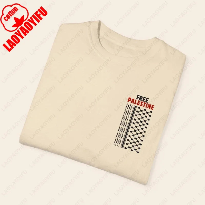 Gaza Keffiyeh Shirt Handala Short-sleeve  Minimalist Breathable Tops