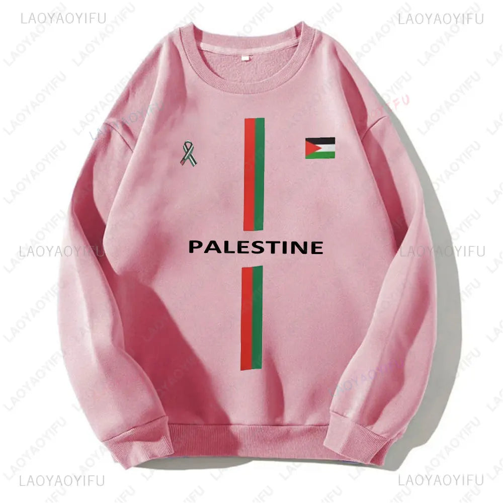 Palestine Sweatshirt Hoodie Tops Unisex  Vintage Casual Pullover