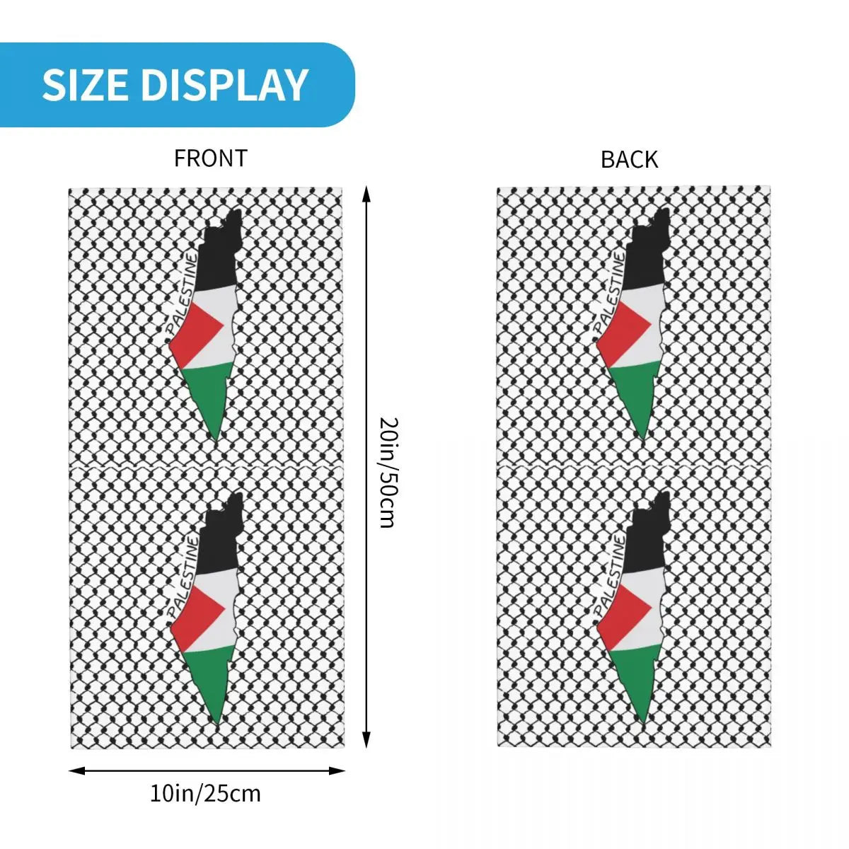 Palestine Flag Map Palestinian Kufiya Hatta Bandana Neck Gaiter Printed Keffiyeh  Mask Scarf Warm Headband Adult Windproof