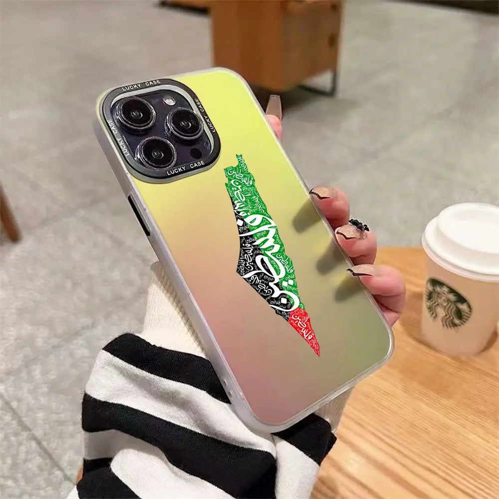 Palestine Flag Map Passport Phone Case for iPhone Luxury Cover