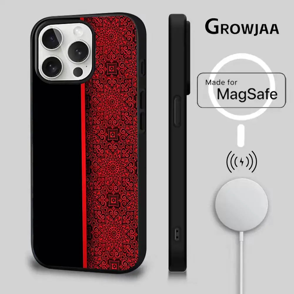 Palestine Hattah Keffiyeh Phone Case For iPhone Magsafe Magnetic Wireless Charging