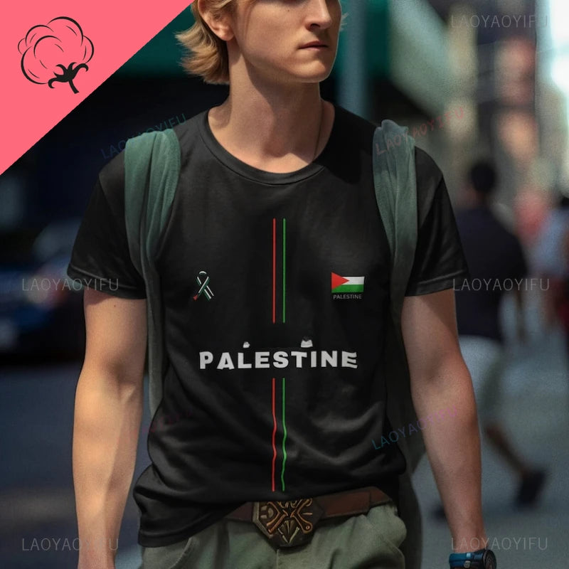 High-quality Palestine Flag  Printed T-shirt