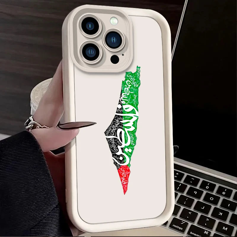 Palestine Flag Phone Case for iPhone Liquid Silicone Shockproof Cover