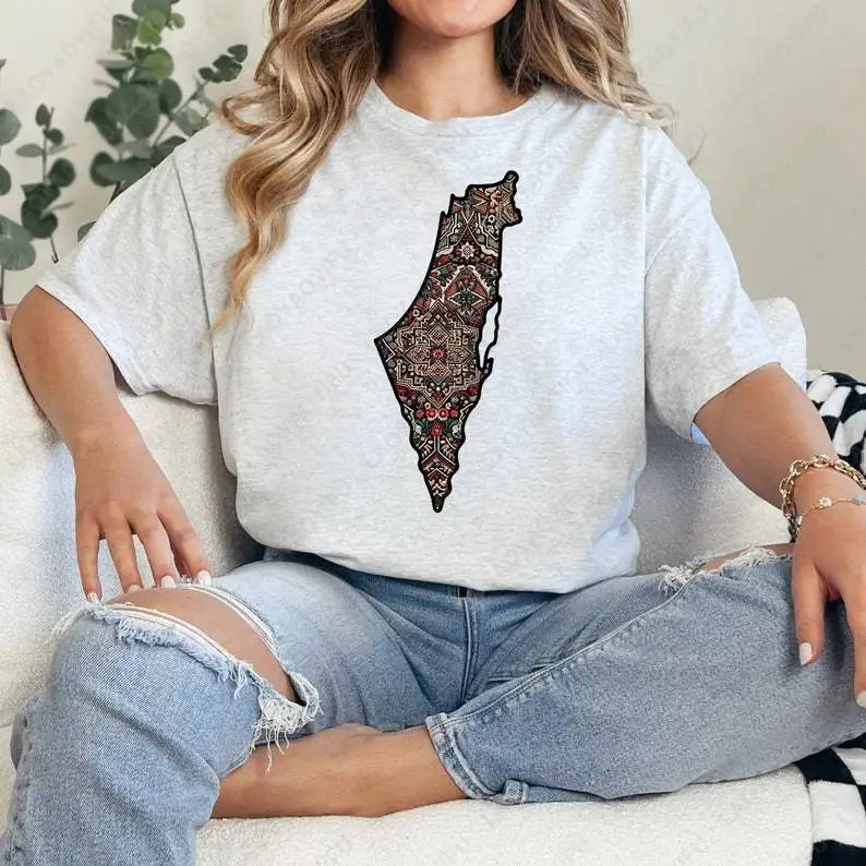 Palestinian Print Cotton T Shirt
