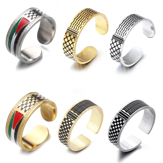 Palestine kuffya and map Ring