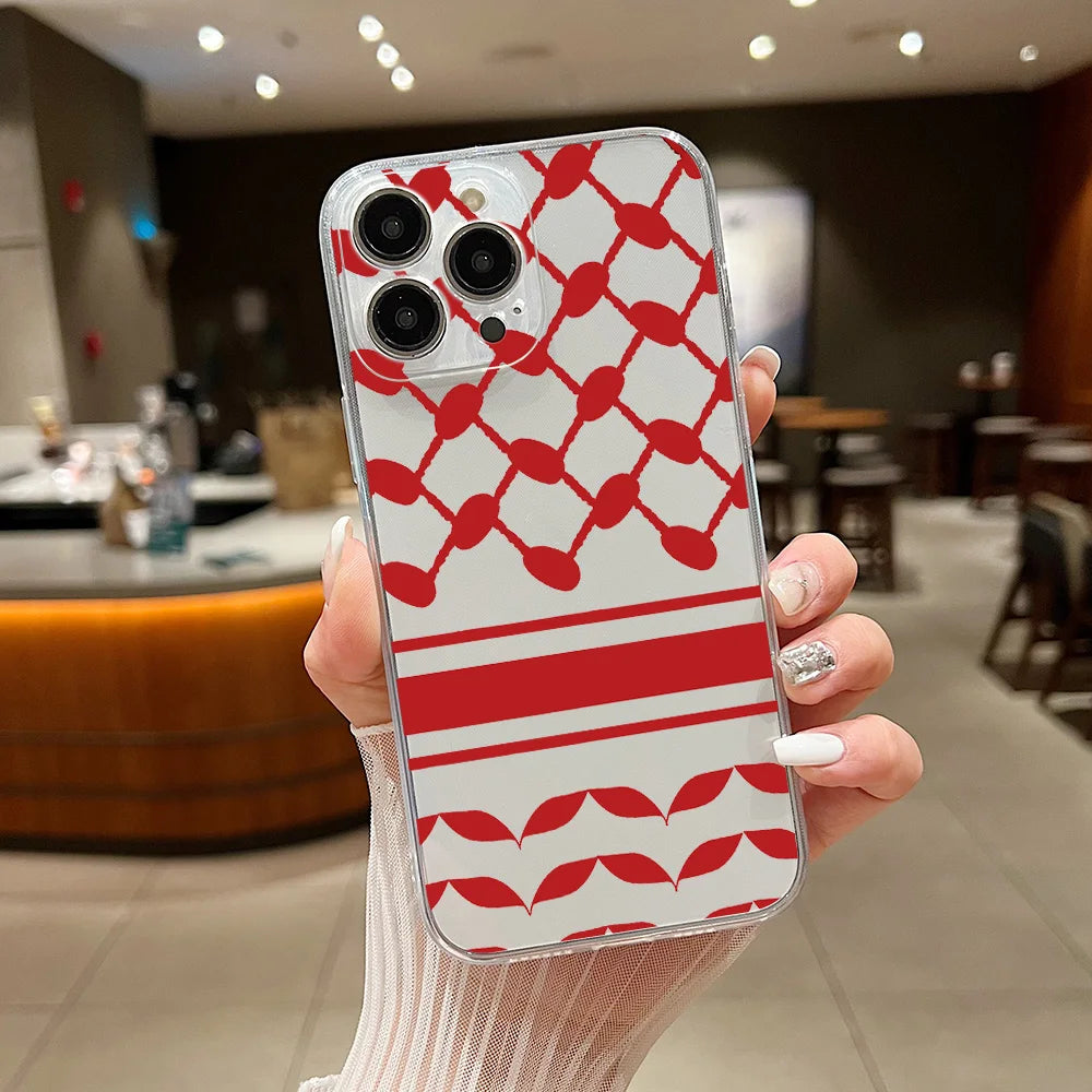 Hattah Keffiyeh Phone Case For iPhone 16 15 14 13 12 11 Mini Pro Max X XR XSMax 7 8 Plus SE20 Transparent Cover