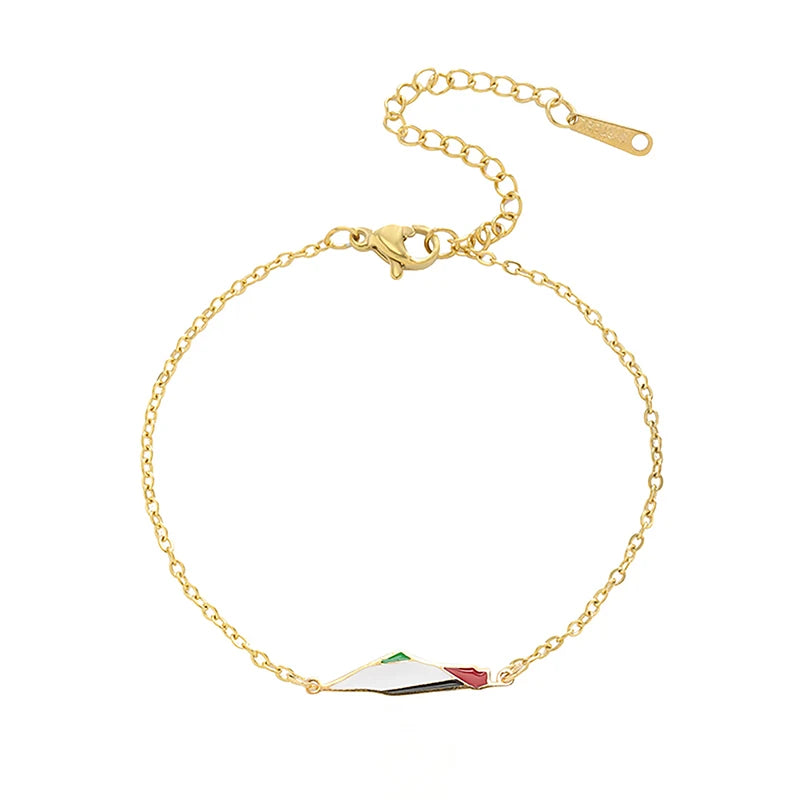 Palestinian Map Shape Stainless Steel Bracelet