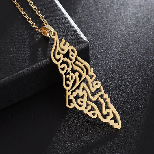 Palestine map Pendant Necklace