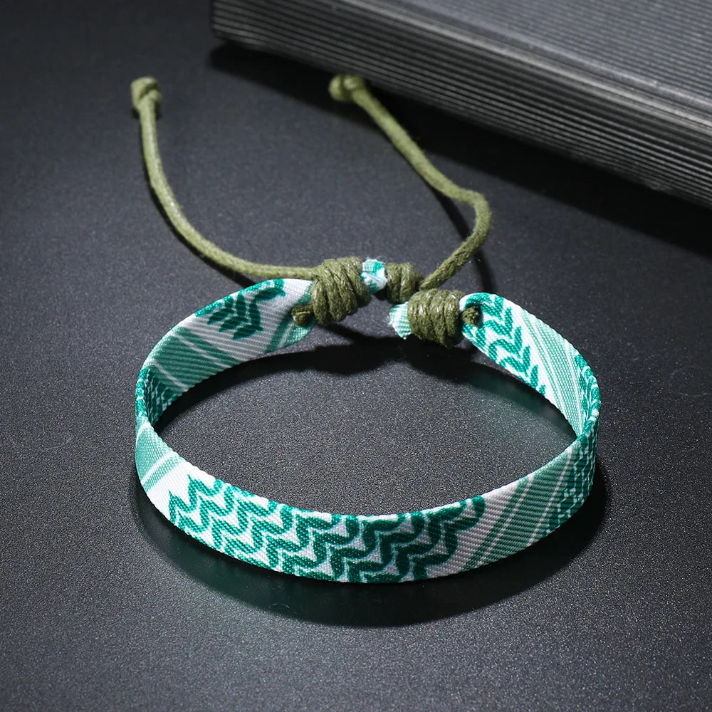 Palestine Keffiyeh Pattern Weave Bracelets