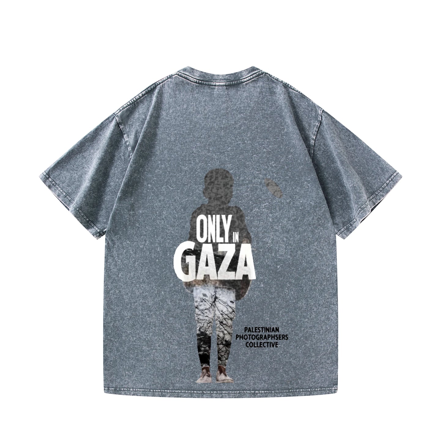 Men's T-Shirt Denim Blue Only Gaza Graphic Print Casual Daily Wear