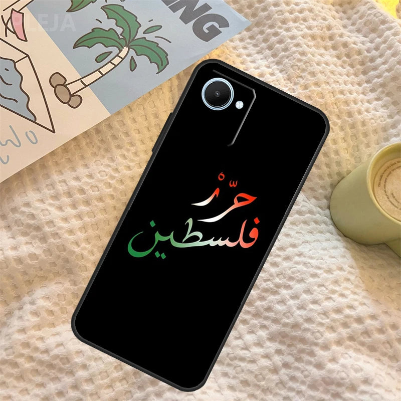 Palestine Calligraphy Flag Case For Realme GT6 GT7 Pro C67 C65 C63 C61 C55 C53 C51 C35 C71 C75 10 11 12 13 14 Pro Plus
