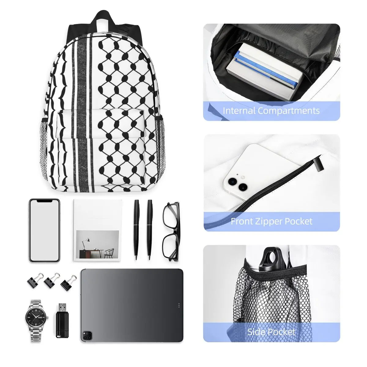 Hattah (Keffiyeh) Backpack  Large Capacity Shoulder Bags