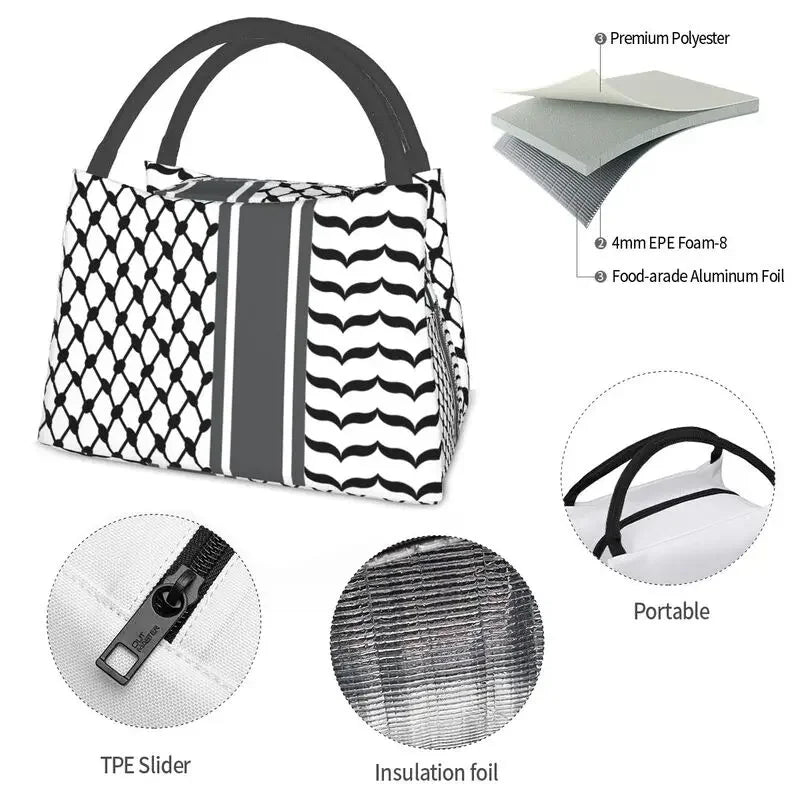 Palestinian Keffiyeh  Lunch Bags Outdoor Waterproof Cooler