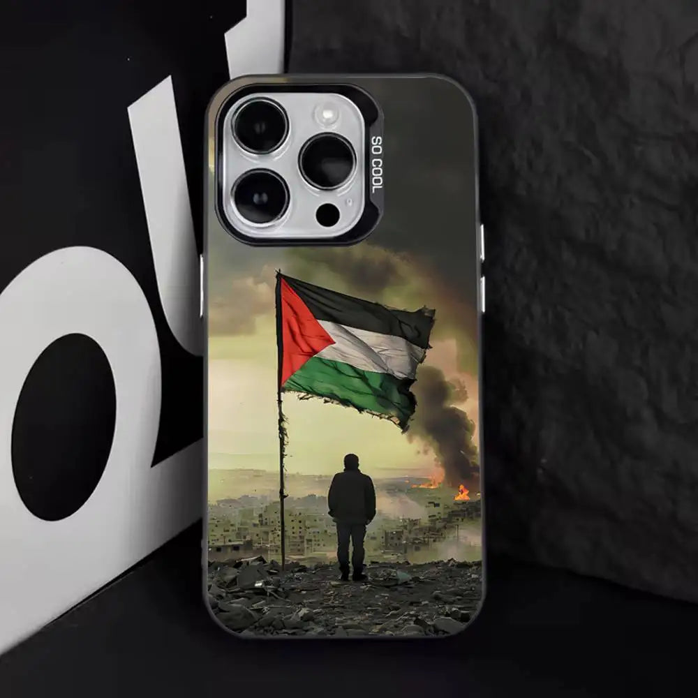 P-Palestine-es-F-Flag MAP Phone Case For iPhone 16,15,14,13,12,11,8,7,Pro,Max,Plus,Mini,XS,SE Anti Fall Black Matte Hard