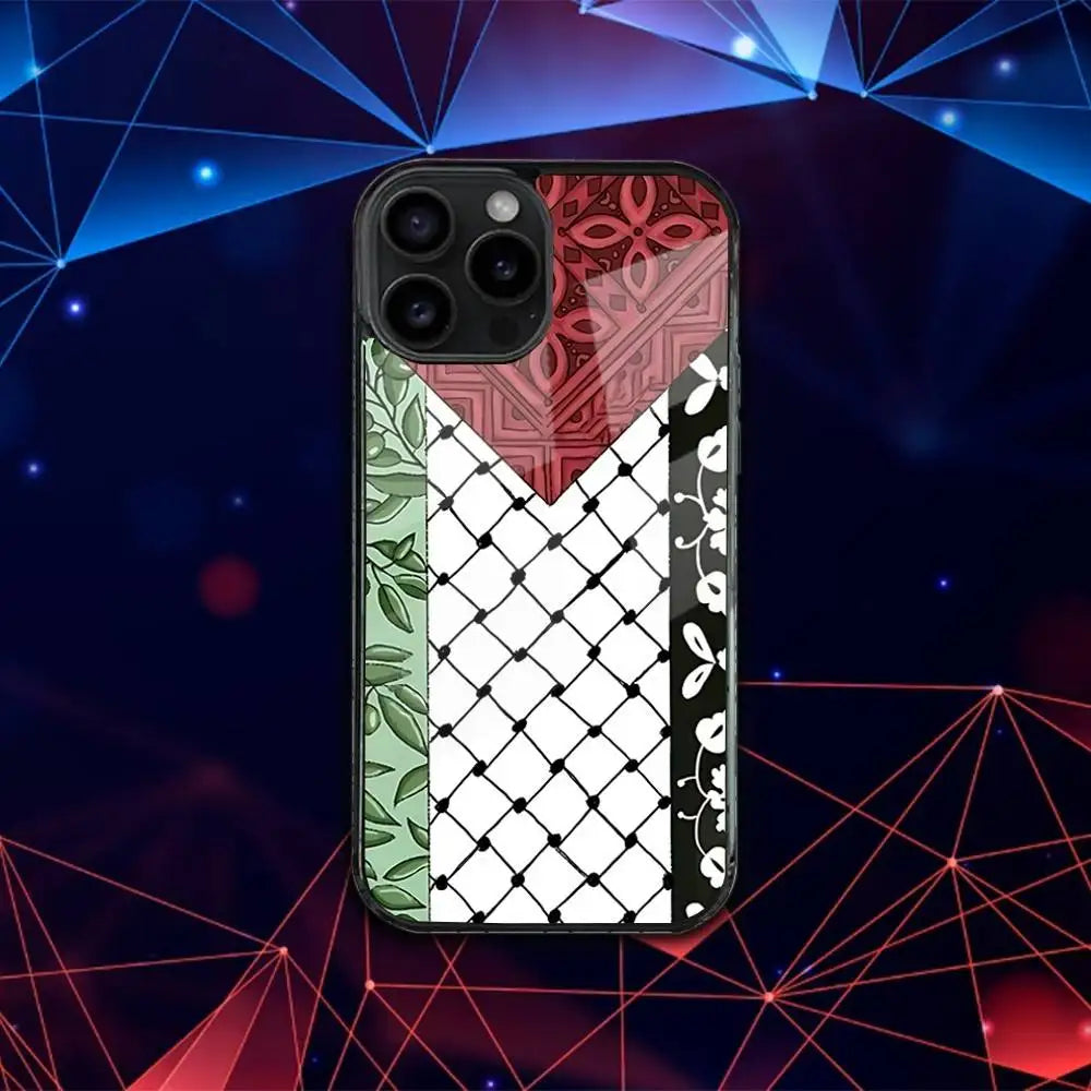 Keffiyeh Palestine Case For iPhone  Magnetic Magsafe Wireless Charging