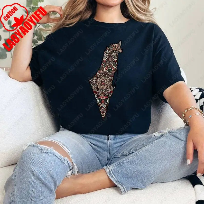 Palestinian Print Cotton T Shirt