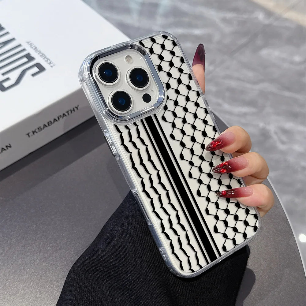 Hattah Keffiyeh Phone Case For iPhone 17 16e 16 15 14 13 12 11 mini Pro Max X XR XSMAX 8 7 Air Plus Transparent Soft Cover