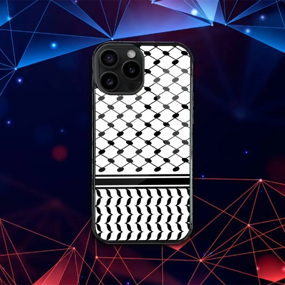 Keffiyeh Palestine Case For iPhone  Magnetic Magsafe Wireless Charging