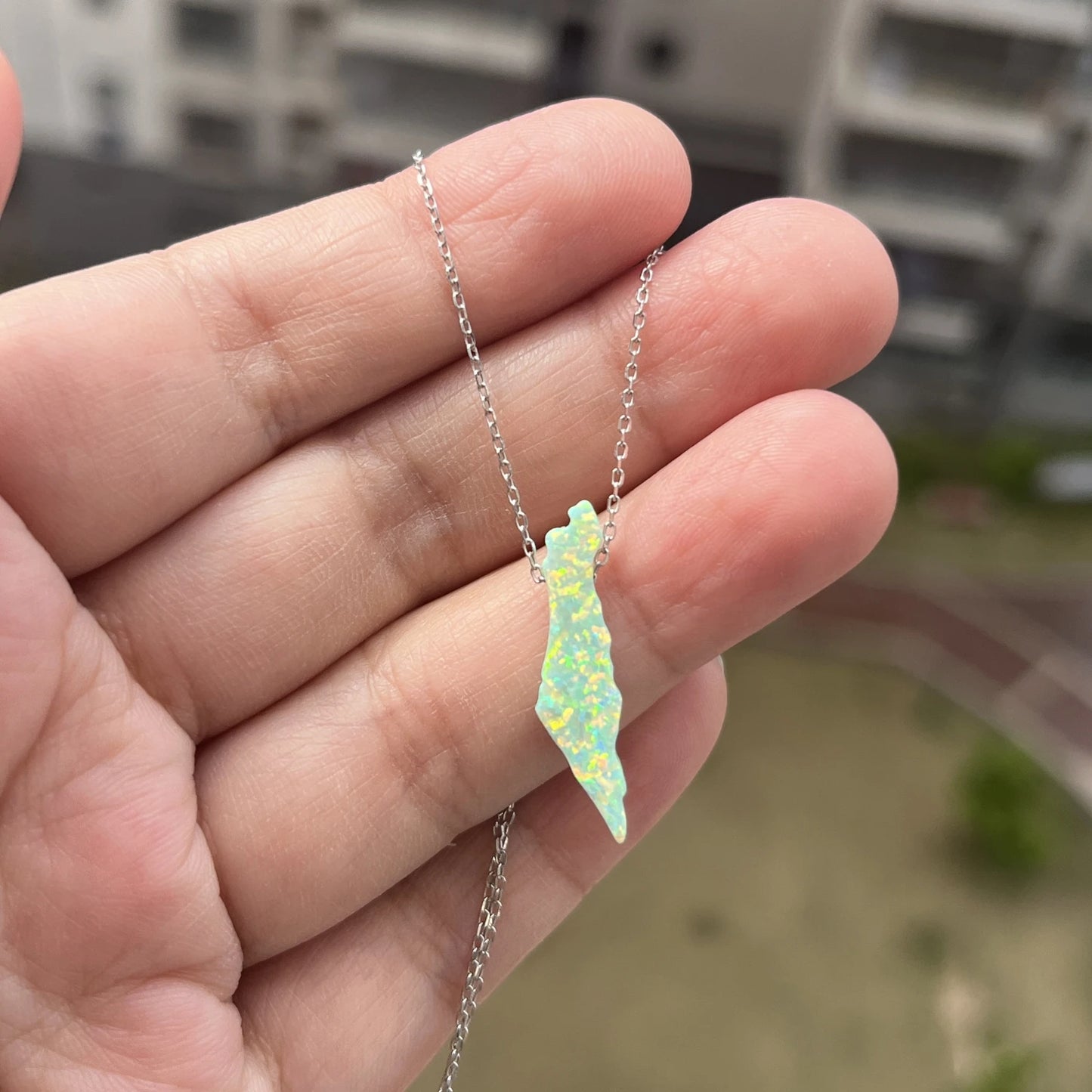 925 Silver O chain Palestine necklaces