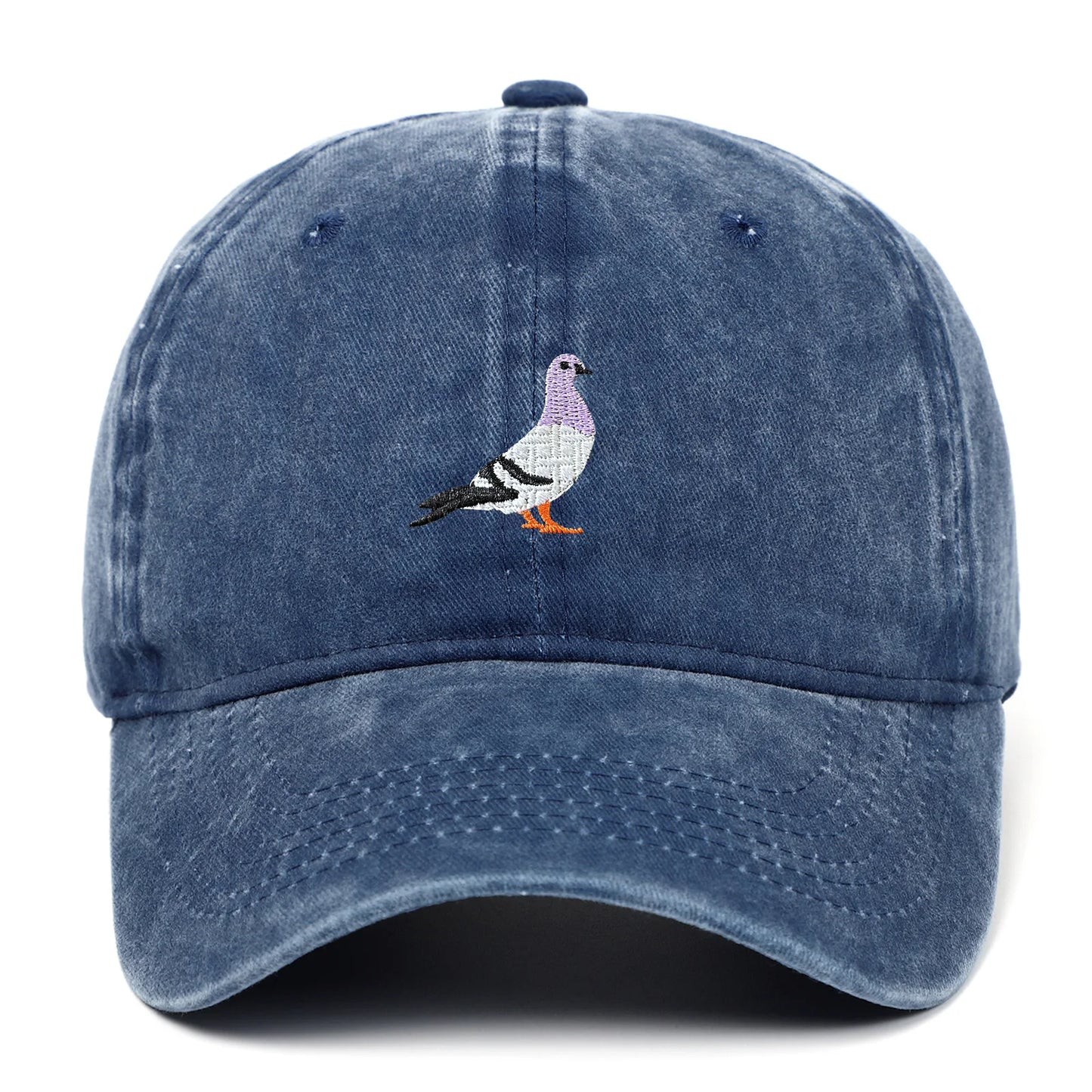 Baseball cap suitable for all seasons, pigeon embroidery pattern, men's and women's daily casual fashion, outdoor sun protection