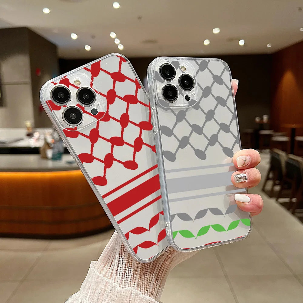 Hattah Keffiyeh Phone Case For iPhone 16 15 14 13 12 11 Mini Pro Max X XR XSMax 7 8 Plus SE20 Transparent Cover